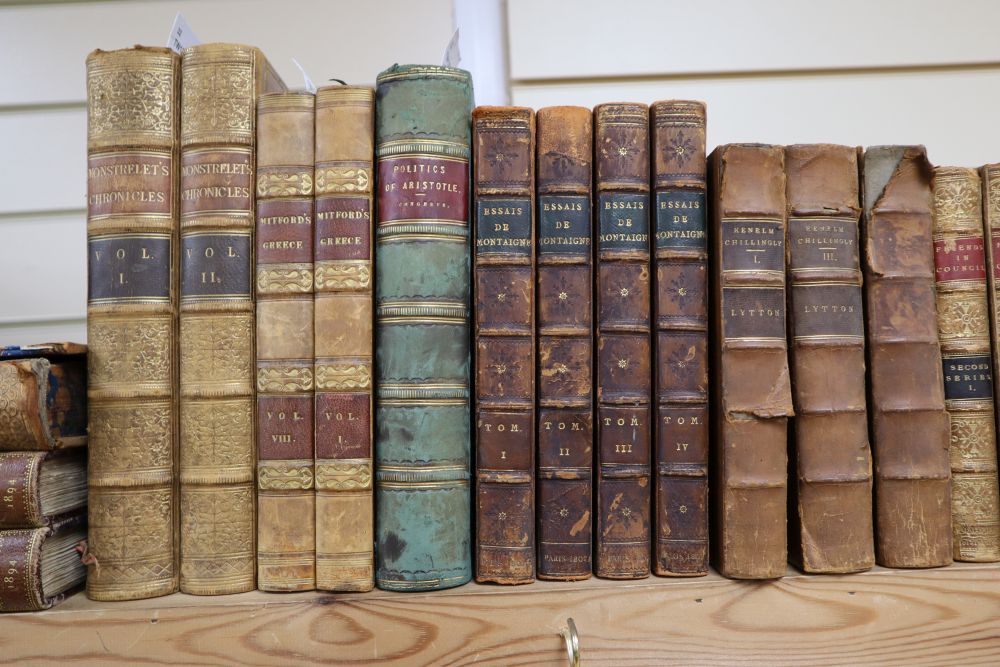 Miscellaneous 19th century bindings, including Monstrelets Chronicles, 2 vols, Bohn, 1853,